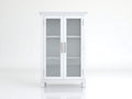 Vitrina de madera y vidrio 90 x 40 x 180 cm - Blanco y plateado - 2 puertas acristaladas y estantes interiores