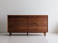 Cómoda de madera 160x45x85 cm - marrón oscuro - 6 cajones amplios y estructura elevada - diseño moderno para dormitorio y salón