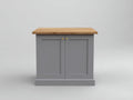 Aparador de madera 100 x 45 x 90 cm - gris marrón natural y dorado - 2 puertas con encimera de madera