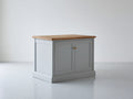 Aparador de madera 110x45x85 cm - gris y marrón - 2 puertas y encimera de madera - diseño clásico para salón y comedor
