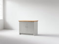 Aparador de madera 105x45x90 cm - gris y marrón - 2 puertas y encimera de madera - diseño clásico para salón comedor y cocina