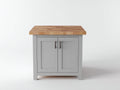 Aparador de madera 90x45x85 cm - Gris claro madera natural y bronce oscuro - 2 puertas con encimera de madera