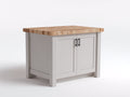 Aparador de madera 100x45x90 cm - gris y marrón - 2 puertas y encimera gruesa de madera - diseño moderno para salón comedor y cocina